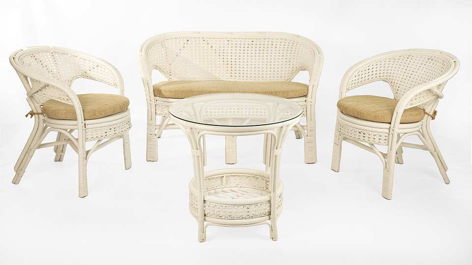 Комплект Пеланги 02/15 с диваном и круглым столом, белый матовый