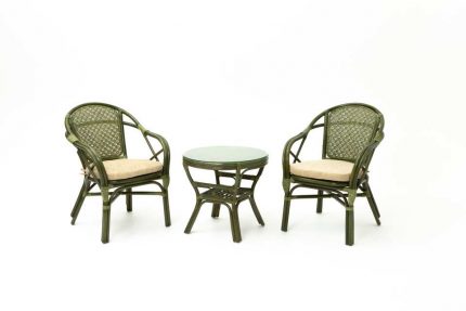 комплект плетеной мебели из натурального ротанга Петани Дуэт, олива