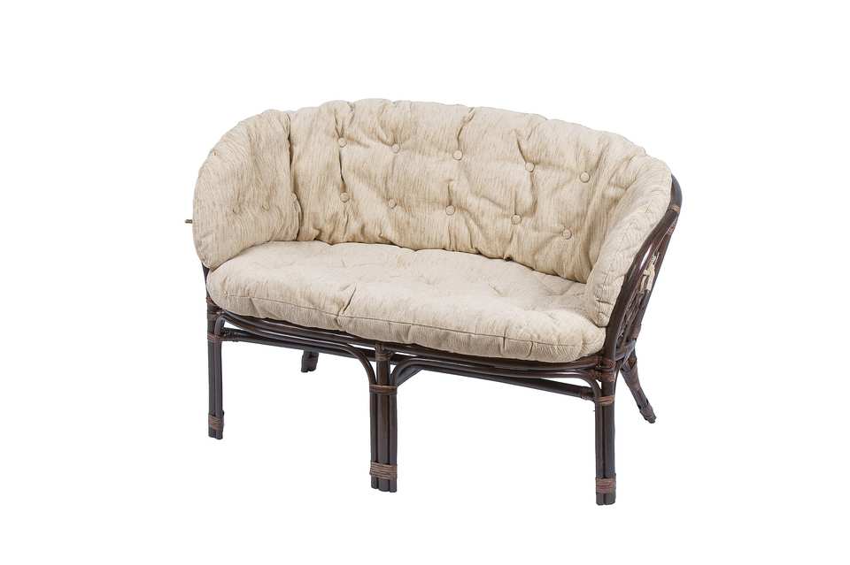 Диван Багама, подушка полная светлая, темно-коричневый, вид 3/4