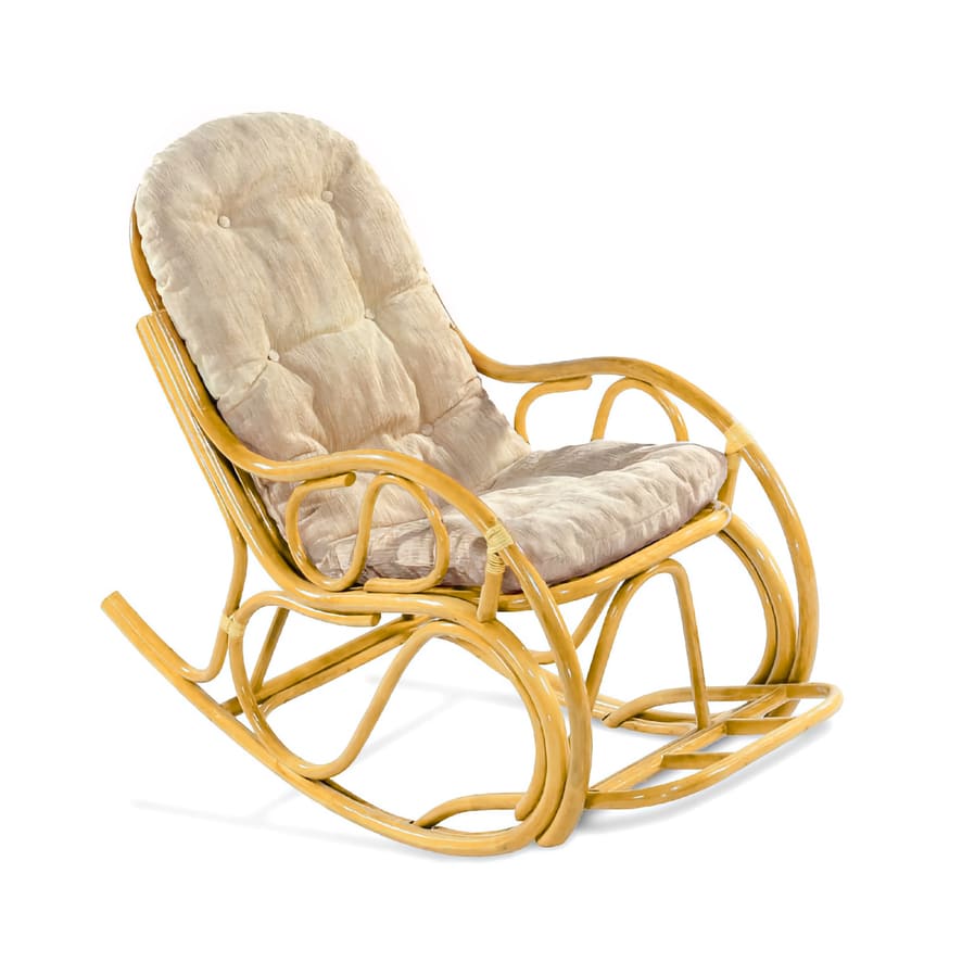 05-05 Кресло-качалка цвет мед, подушка бежевая, 3-4 5-05 Кресло-качалка цвет мед, подушка бежевая