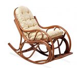 05-05 Кресло-качалка цвет миндаль матовый, подушка бежевая, 3-4