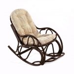 05-05 Кресло-качалка цвет темно-коричневый, подушка бежевая, 3-4