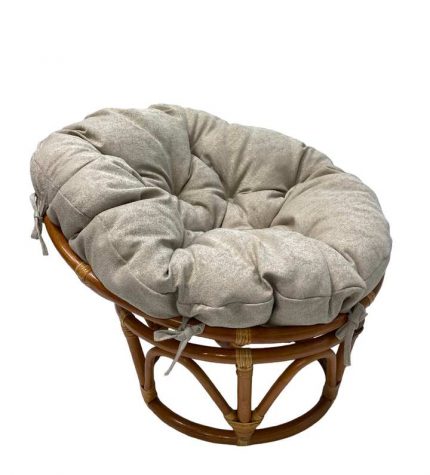 Папасан для детей с бежевой подушкой, коньяк