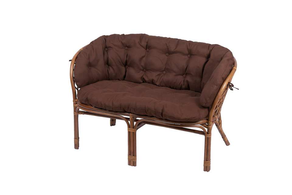 Диван Багама, подушка полная коричневая, миндаль матовый, вид 3/4