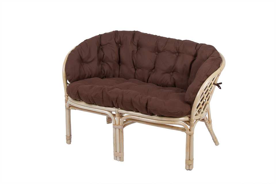 Bagama_Divan_tsvet_naturalnyi_s_korichnevoi_ushastoi_podushkoi_vid_3-4 Диван Багама, подушка полная коричневая, натуральный, вид 3/4