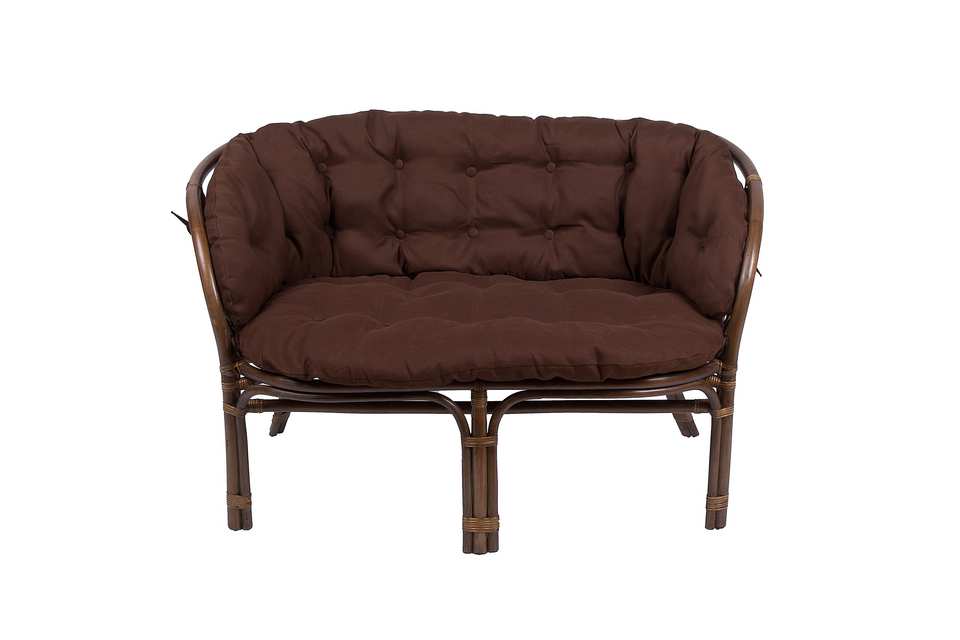 Bagama_Divan_tsvet_oreh_matovyi_s_korichnevoi_ushastoi__podushkoi_vid_speredi Диван Багама, подушка полная коричневая, орех матовый, вид спереди