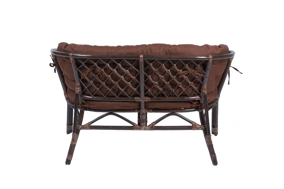 Диван Багама, подушка полная коричневая, темно-коричневый, вид сзади