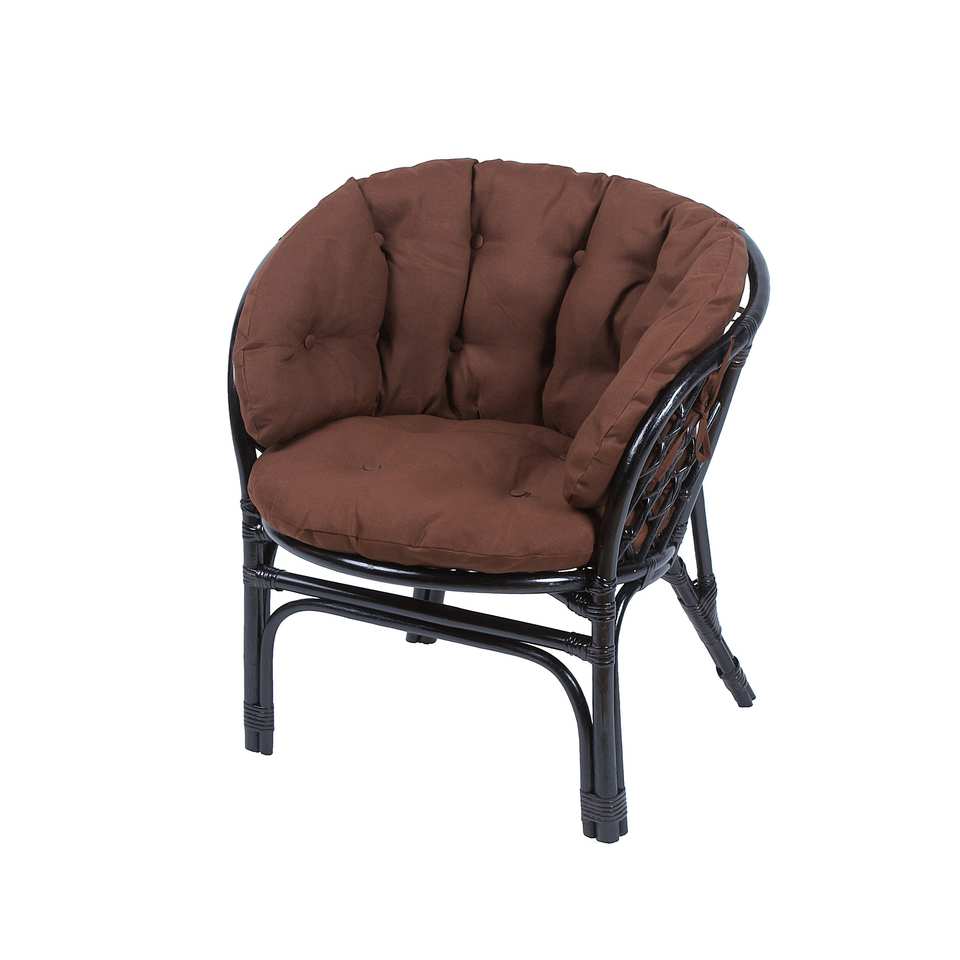 Кресло Багама, подушка полная коричневая, венге, вид 3/4