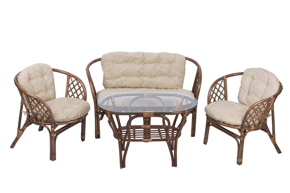 Bagama_Komplekt_tsvet_oreh_matovyi_s_bezhevymi_podushkami_i_ovalnym_stolom Комплект Багама с диваном и овальным столом, подушки простые светлые, орех матовый