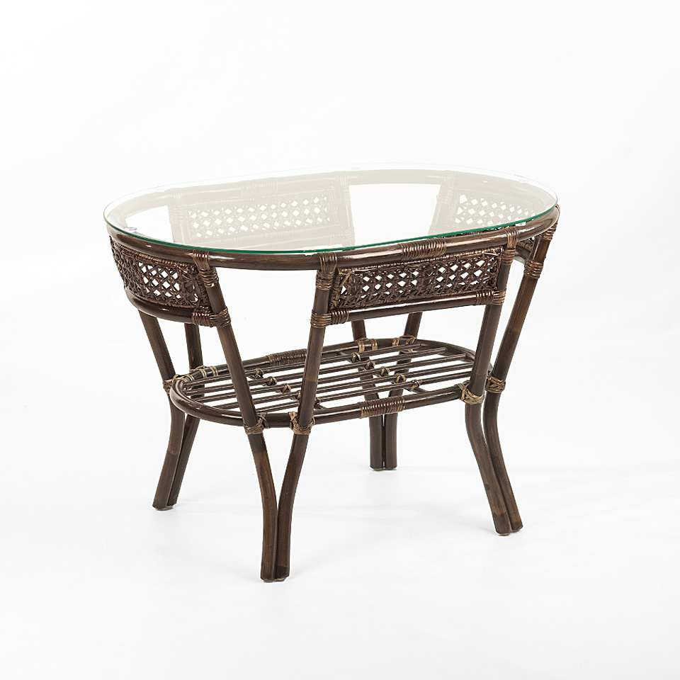 Стол Пеланги овальный, темно-коричневый, вид 3/4