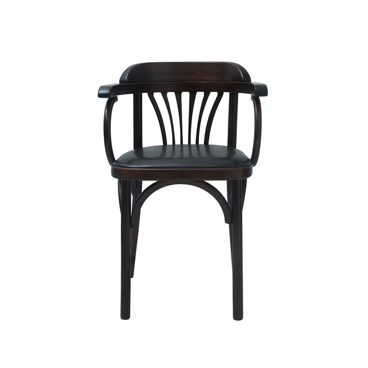 Венское кресло мягкое кож зам темно-коричневый спереди Венское кресло мягкое кож зам темно-коричневый