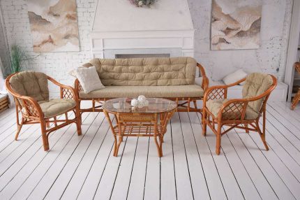 Диван плетеный из ротанга 3-местный Маркос