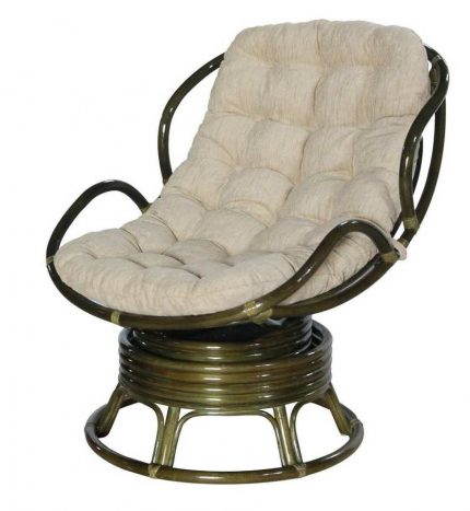 Кресло вращающееся Папасан Челси, олива