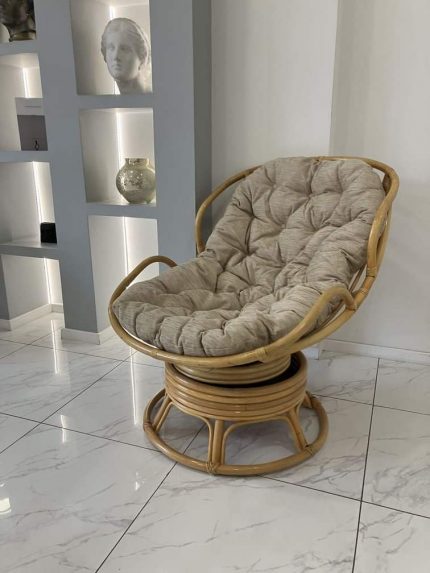 Кресло вращающееся Папасан Челси, мед