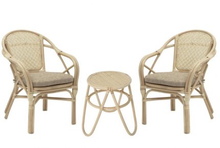 Кофейный комплект из натурального ротанга с креслами Петани и столиком Киви