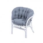 Багама Кресло цвет белый с серыми ушастыми подушками