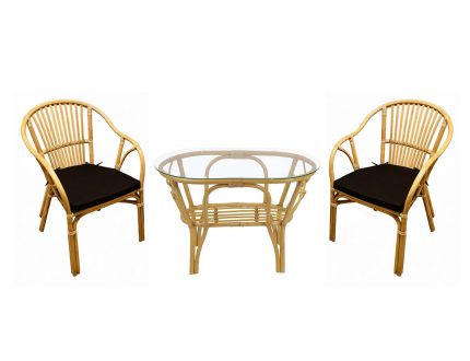 Кресла Киви, овальный стол Багама, подушки коричневые