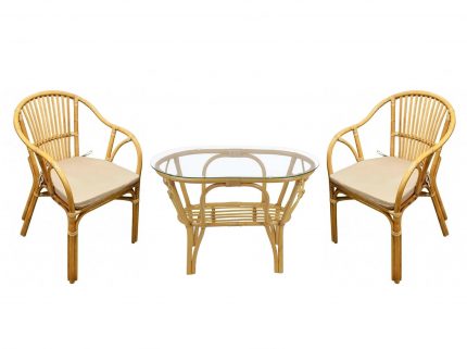 Кресла Киви, овальный стол Багама, подушки коричневые