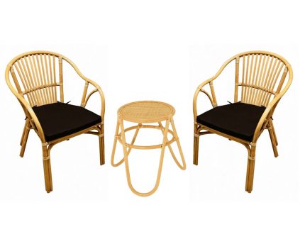 Кресла и столик Киви, подушки коричневые