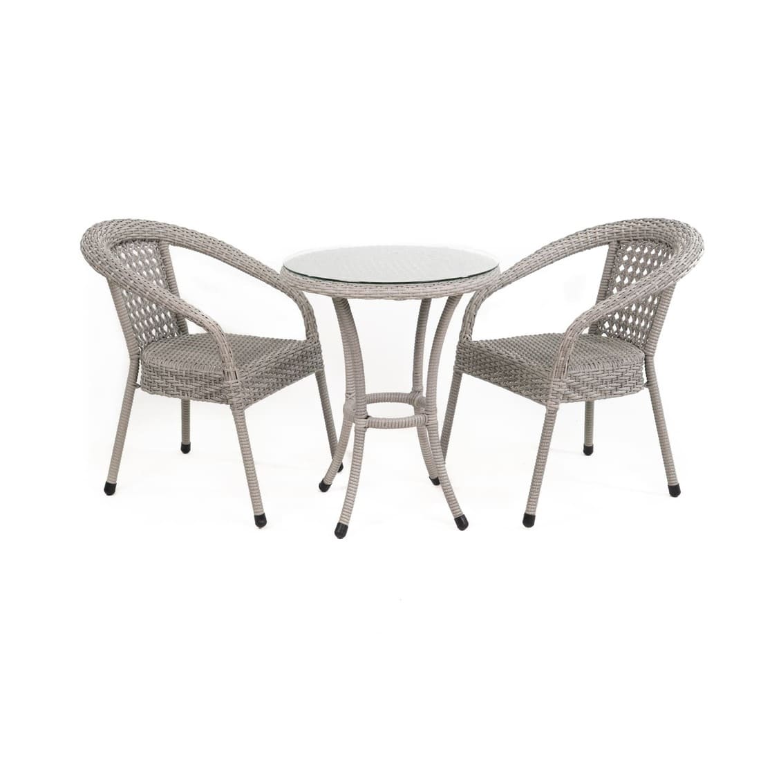 Кофейный комплект из искусственного ротанга Deco, серый 02 Кофейный комплект из искусственного ротанга Deco