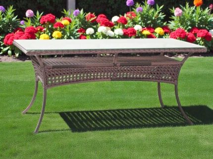 Обеденный плетеный стол из искусственного ротанга Deco 150х90см