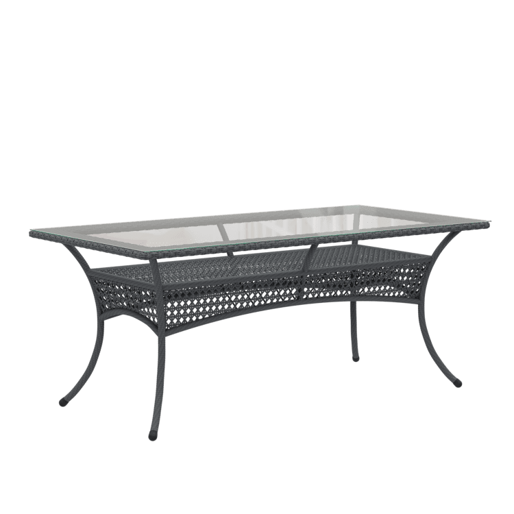 Обеденный плетеный стол из искусственного ротанга Deco 180х90см, серый 01 Обеденный плетеный стол из искусственного ротанга Deco 180х90см